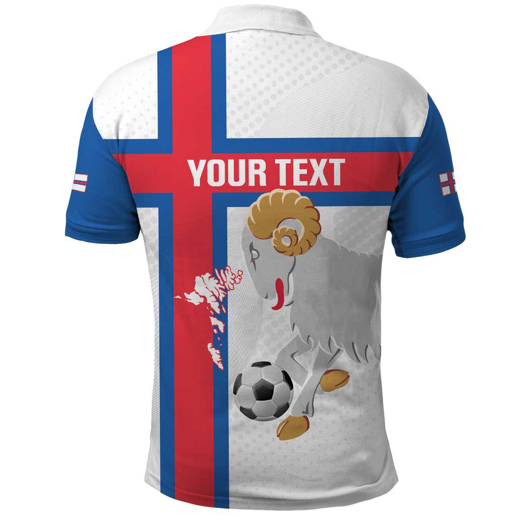 Custom Faroe Islands Football Polo Shirt Coat Of Arms Flag Style