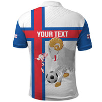Custom Faroe Islands Football Polo Shirt Coat Of Arms Flag Style