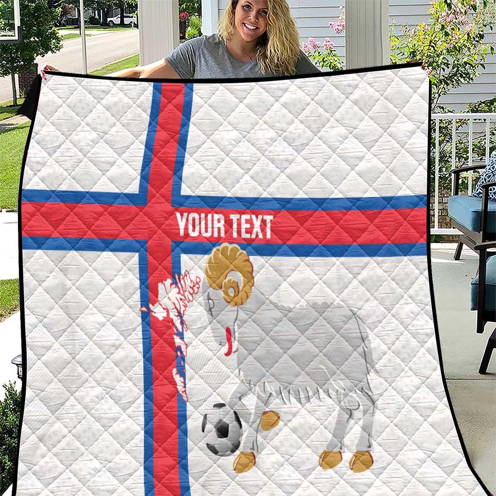 Custom Faroe Islands Football Quilt Coat Of Arms Flag Style