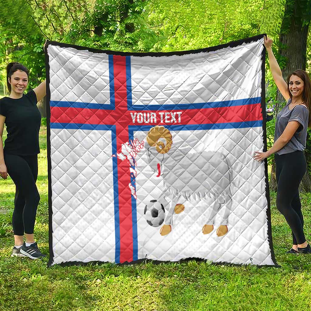 Custom Faroe Islands Football Quilt Coat Of Arms Flag Style