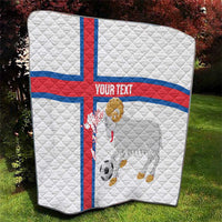 Custom Faroe Islands Football Quilt Coat Of Arms Flag Style