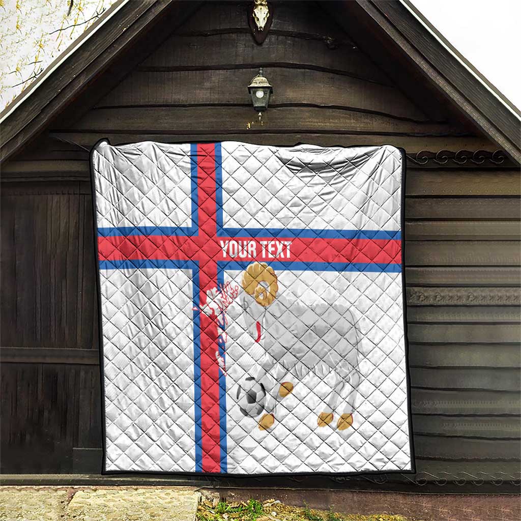 Custom Faroe Islands Football Quilt Coat Of Arms Flag Style