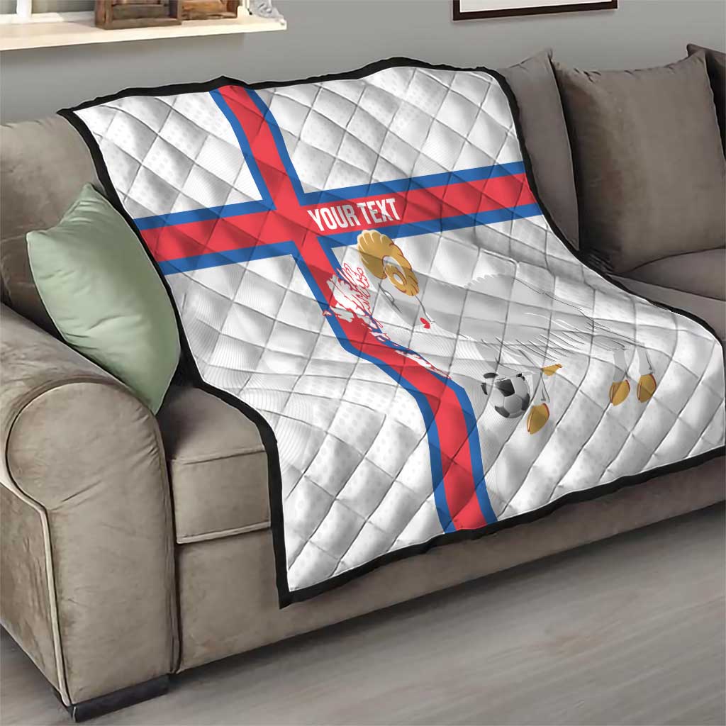 Custom Faroe Islands Football Quilt Coat Of Arms Flag Style