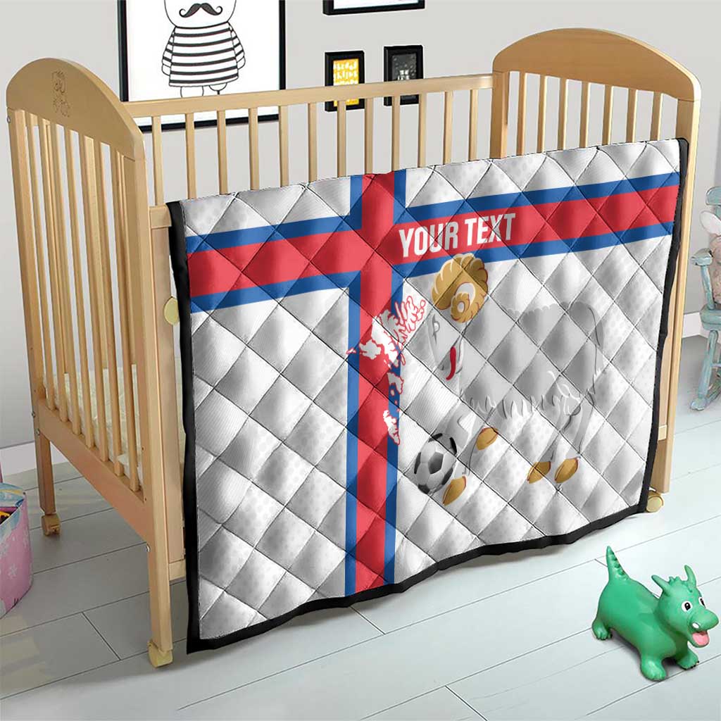 Custom Faroe Islands Football Quilt Coat Of Arms Flag Style