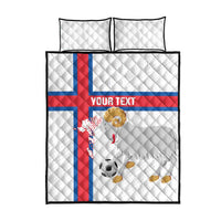 Custom Faroe Islands Football Quilt Bed Set Coat Of Arms Flag Style