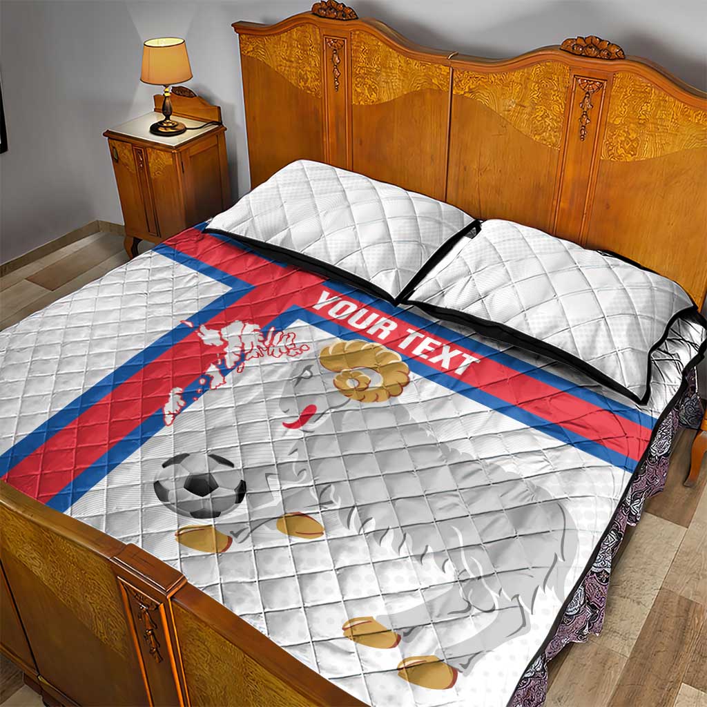 Custom Faroe Islands Football Quilt Bed Set Coat Of Arms Flag Style
