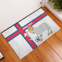 Custom Faroe Islands Football Rubber Doormat Coat Of Arms Flag Style
