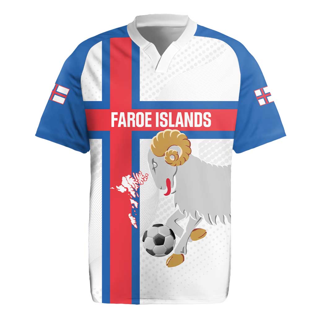 Custom Faroe Islands Football Rugby Jersey Coat Of Arms Flag Style