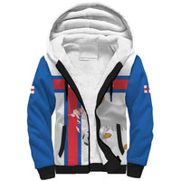 Custom Faroe Islands Football Sherpa Hoodie Coat Of Arms Flag Style