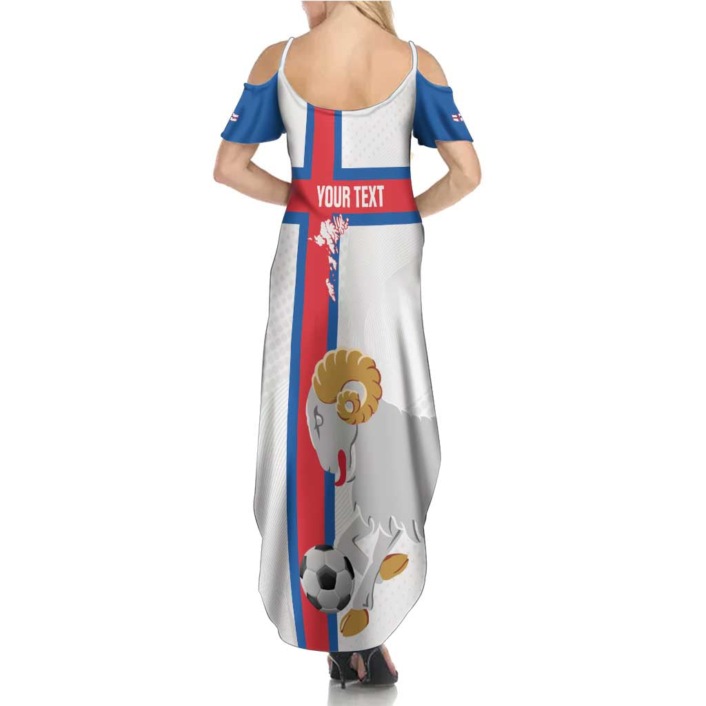 Custom Faroe Islands Football Summer Maxi Dress Coat Of Arms Flag Style