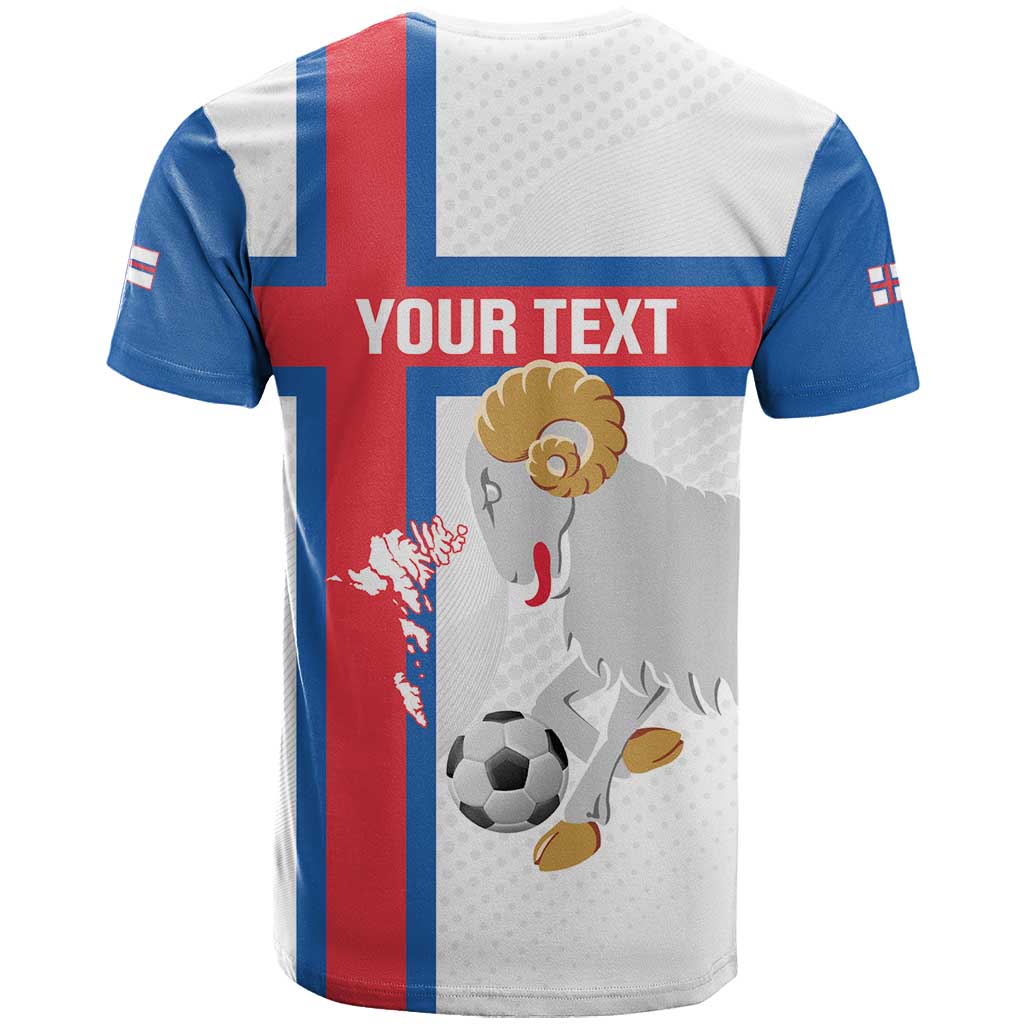 Custom Faroe Islands Football T Shirt Coat Of Arms Flag Style