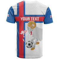 Custom Faroe Islands Football T Shirt Coat Of Arms Flag Style