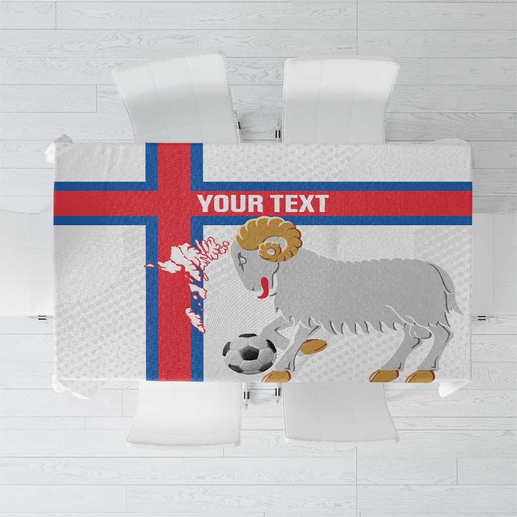 Custom Faroe Islands Football Tablecloth Coat Of Arms Flag Style