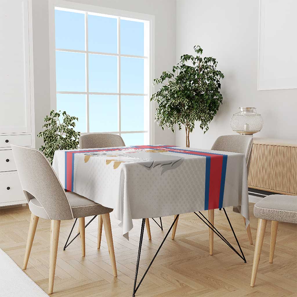 Custom Faroe Islands Football Tablecloth Coat Of Arms Flag Style