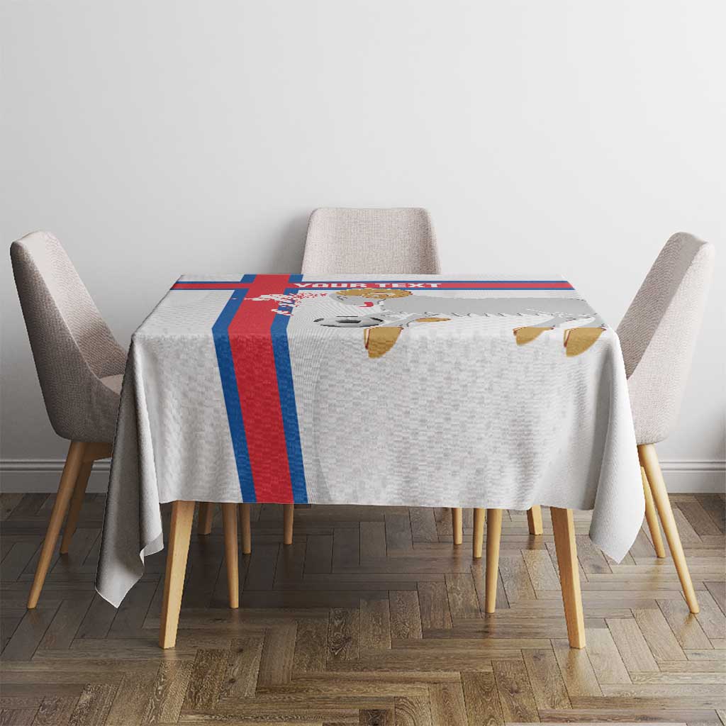 Custom Faroe Islands Football Tablecloth Coat Of Arms Flag Style