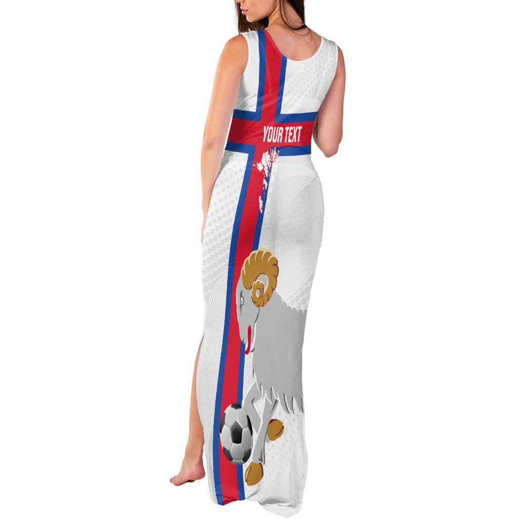 Custom Faroe Islands Football Tank Maxi Dress Coat Of Arms Flag Style