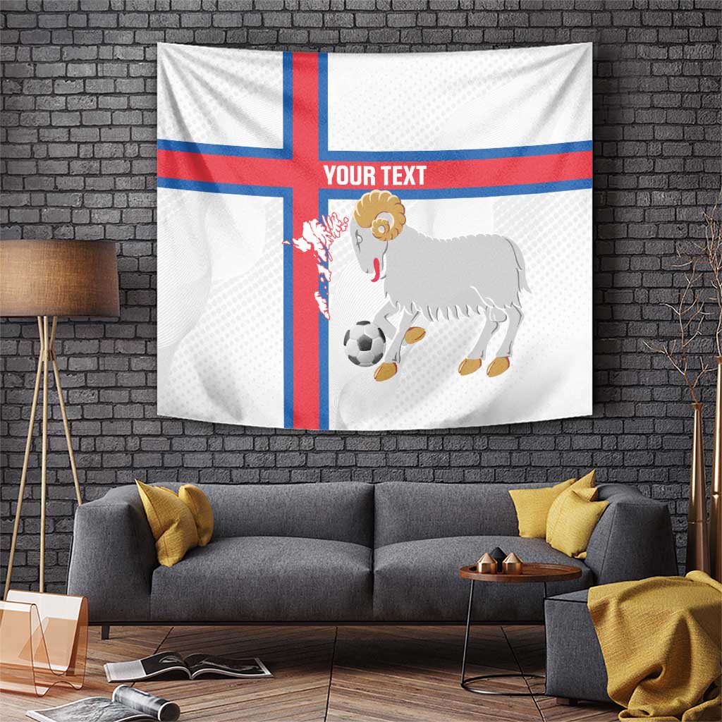 Custom Faroe Islands Football Tapestry Coat Of Arms Flag Style