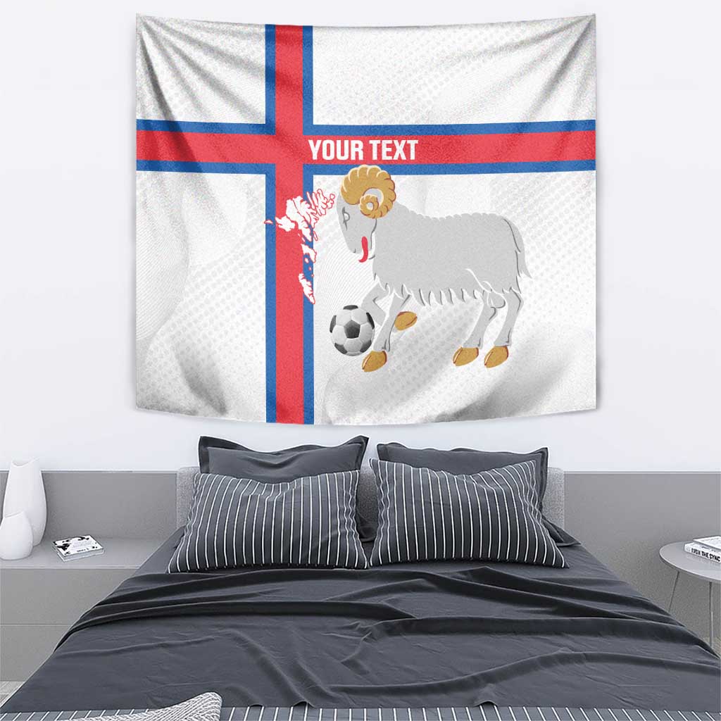 Custom Faroe Islands Football Tapestry Coat Of Arms Flag Style