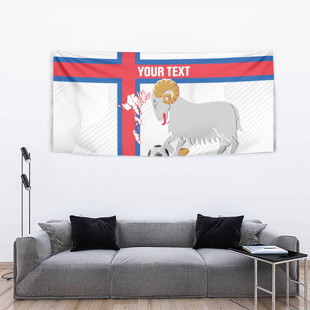 Custom Faroe Islands Football Tapestry Coat Of Arms Flag Style