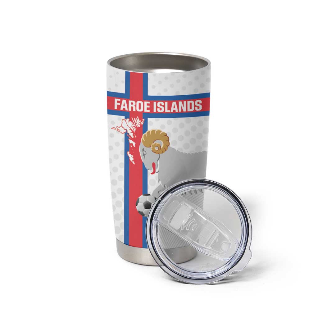 Custom Faroe Islands Football Tumbler Cup Coat Of Arms Flag Style