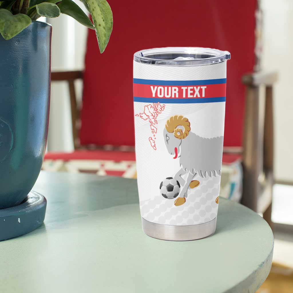 Custom Faroe Islands Football Tumbler Cup Coat Of Arms Flag Style
