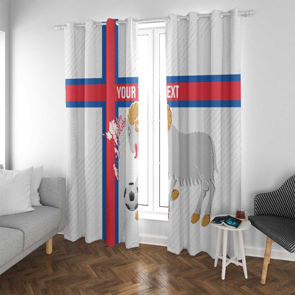 Custom Faroe Islands Football Window Curtain Coat Of Arms Flag Style