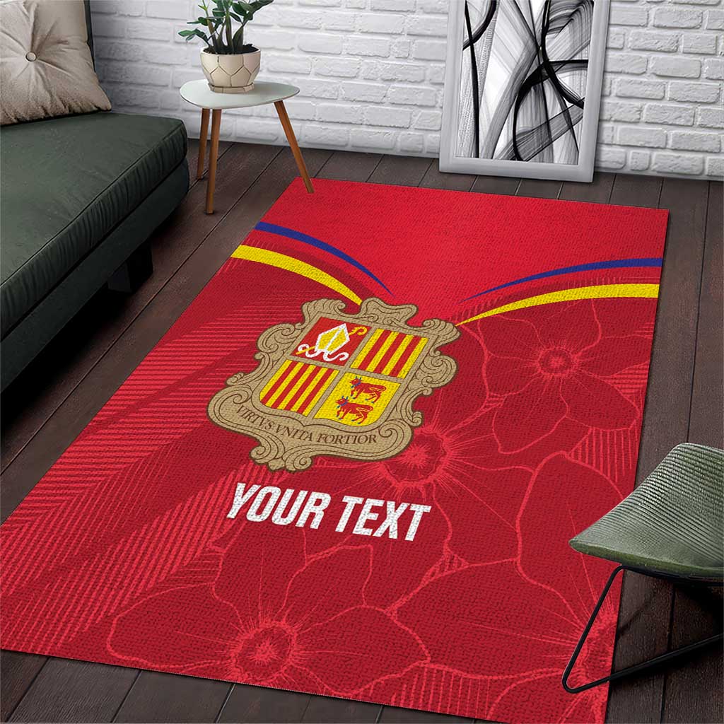 Custom Andorra Football Area Rug Come On Tricolors Poet's Narcissus