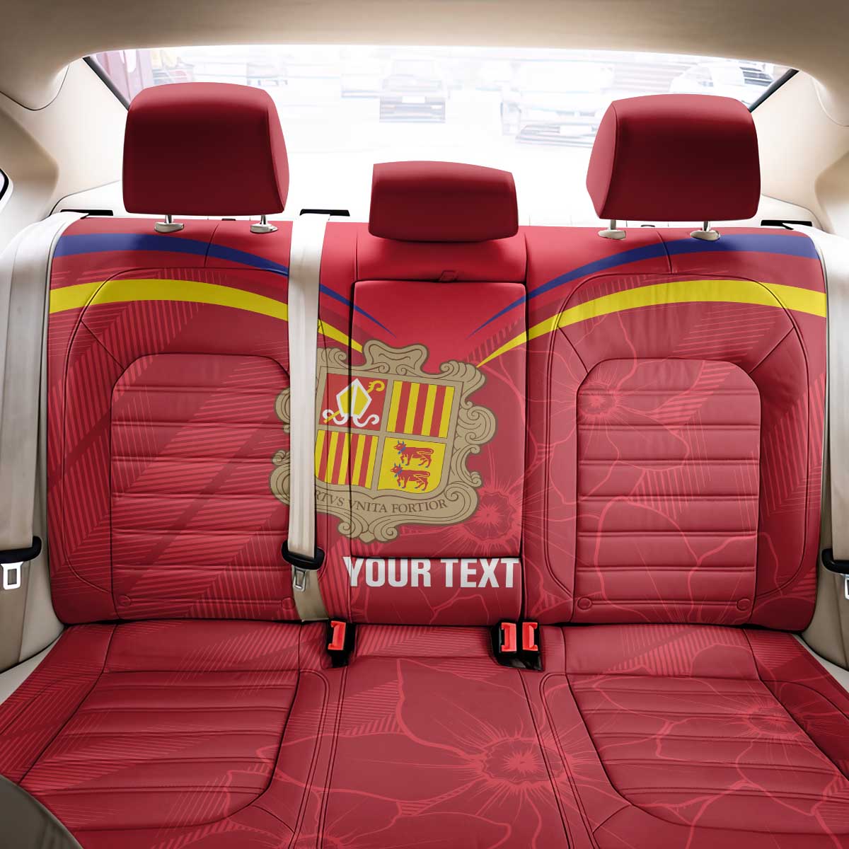 Custom Andorra Football Back Car Seat Cover Come On Tricolors Poet's Narcissus