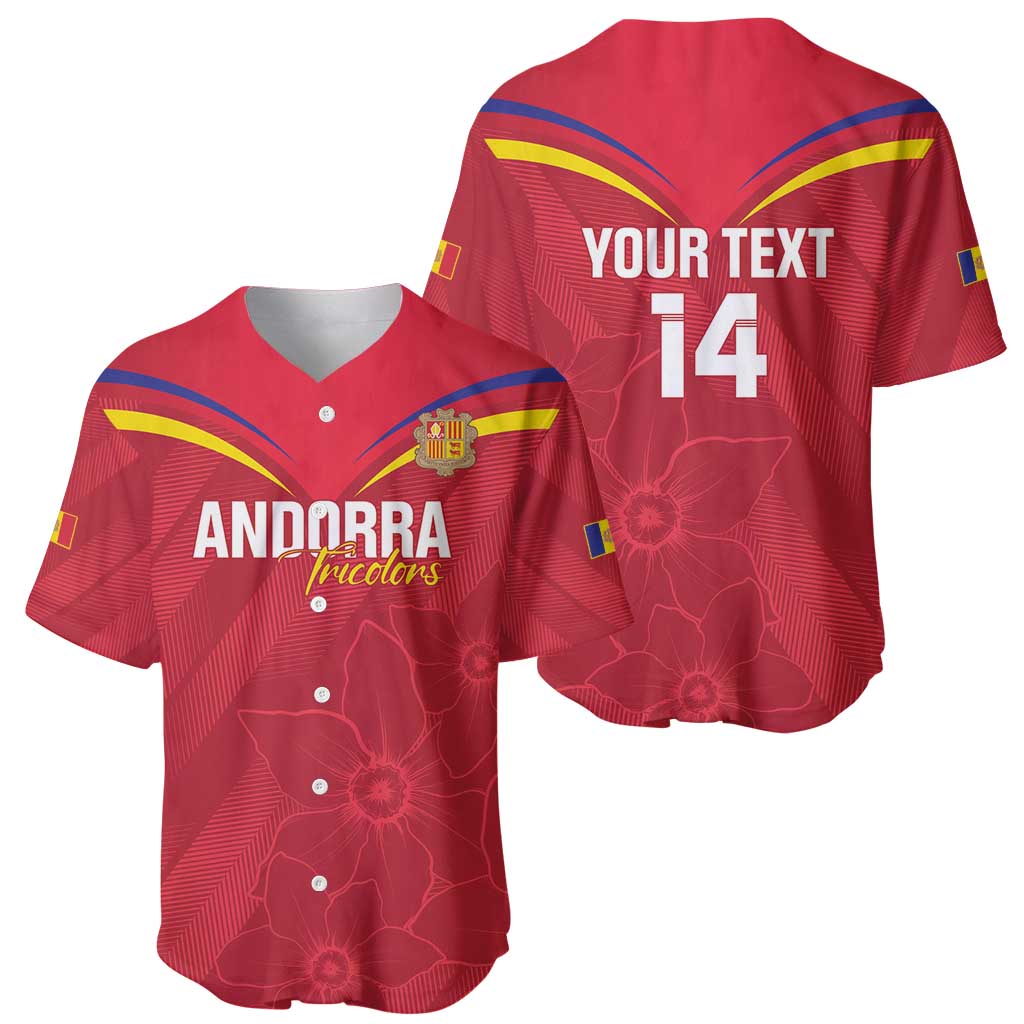 Custom Andorra Football Baseball Jersey Come On Tricolors Poet's Narcissus