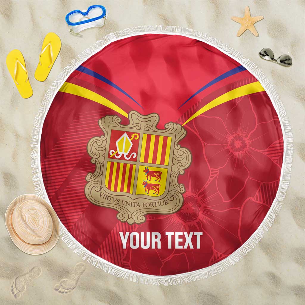 Custom Andorra Football Beach Blanket Come On Tricolors Poet's Narcissus