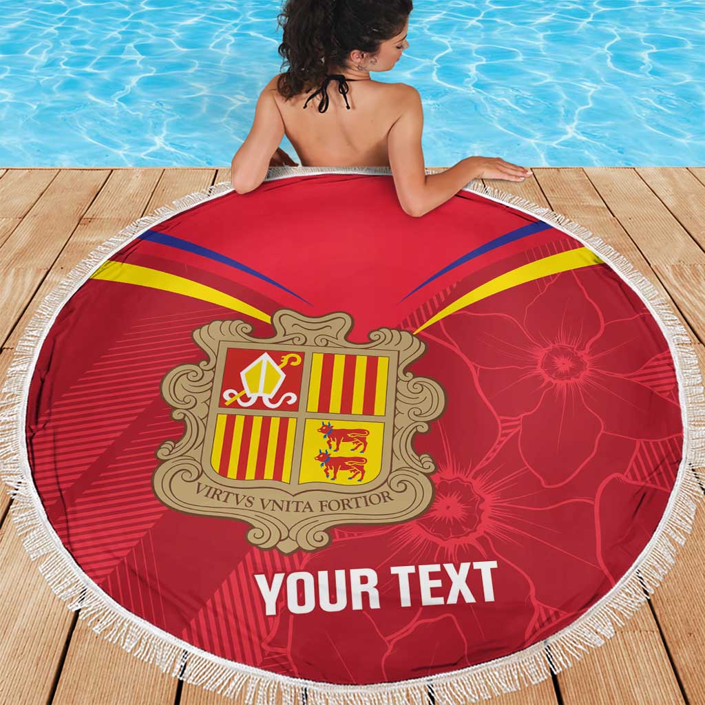 Custom Andorra Football Beach Blanket Come On Tricolors Poet's Narcissus