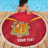 Custom Andorra Football Beach Blanket Come On Tricolors Poet's Narcissus