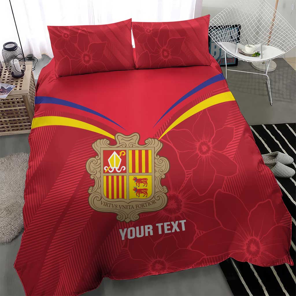 Custom Andorra Football Bedding Set Come On Tricolors Poet's Narcissus