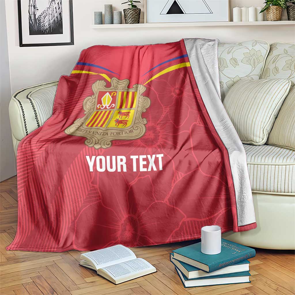 Custom Andorra Football Blanket Come On Tricolors Poet's Narcissus