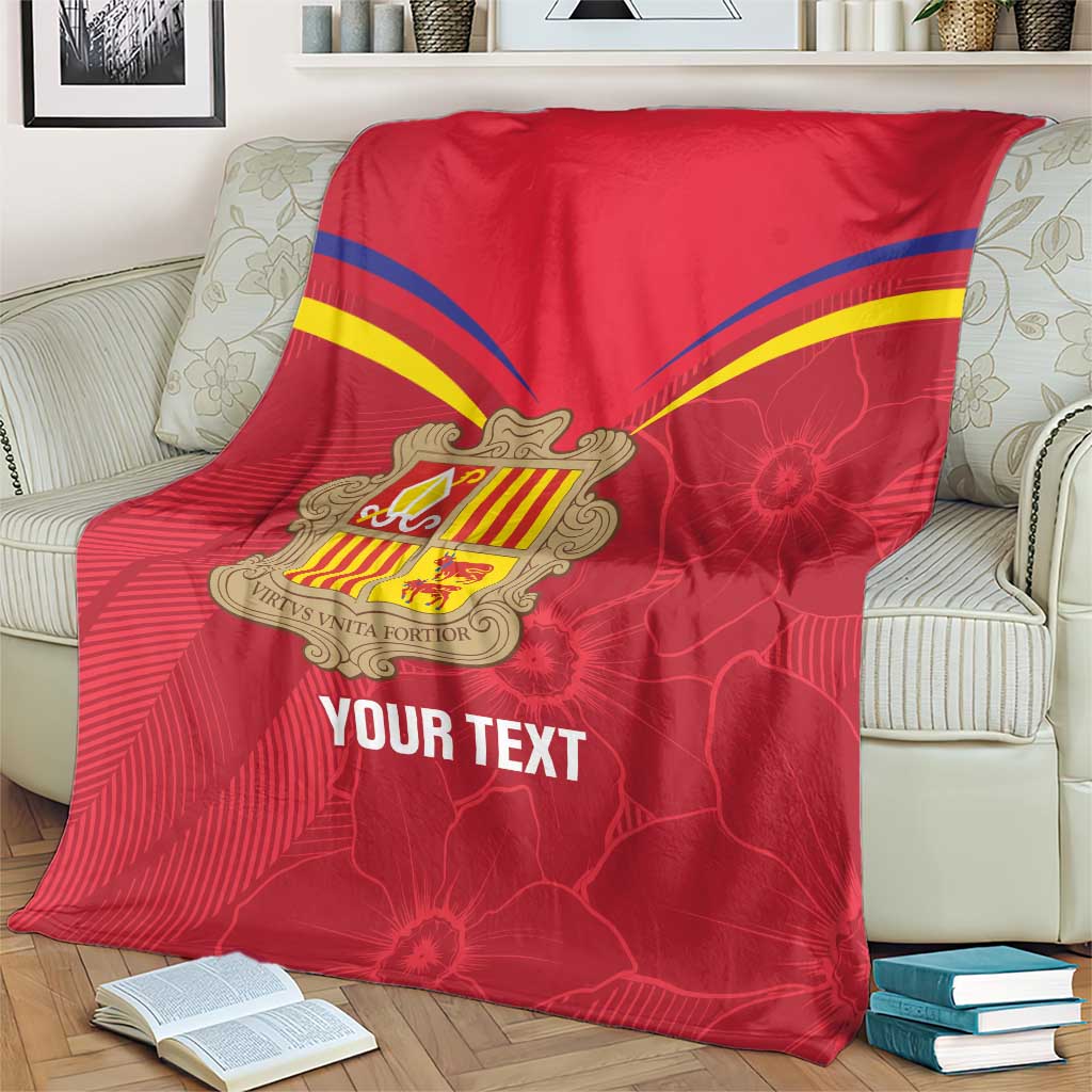Custom Andorra Football Blanket Come On Tricolors Poet's Narcissus