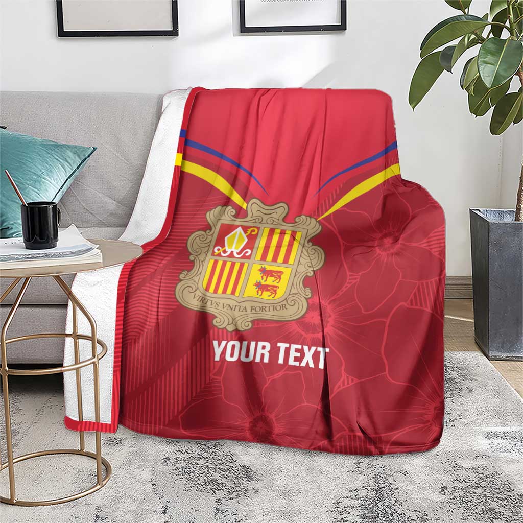 Custom Andorra Football Blanket Come On Tricolors Poet's Narcissus