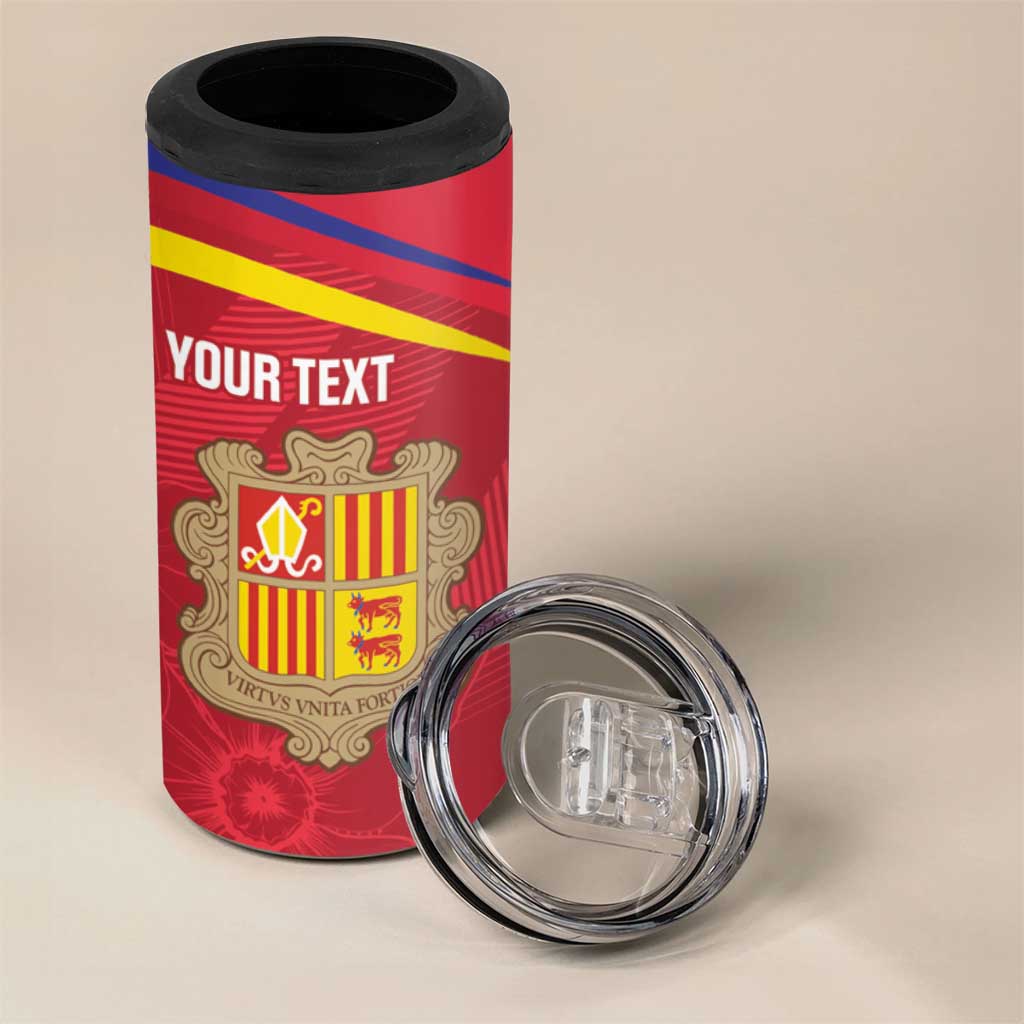 Custom Andorra Football 4 in 1 Can Cooler Tumbler Come On Tricolors Poet's Narcissus
