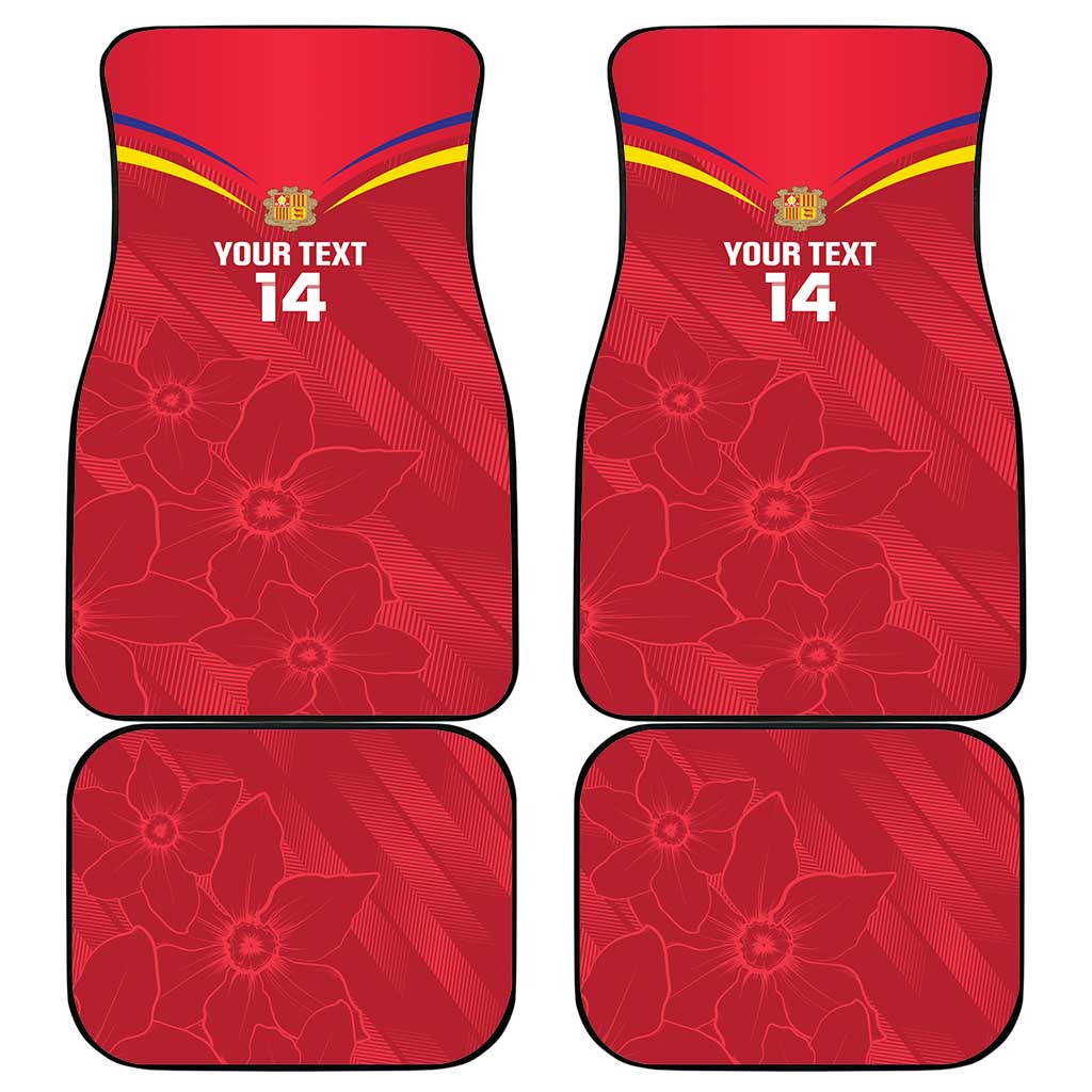 Custom Andorra Football Car Mats Come On Tricolors Poet's Narcissus