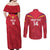 Custom Andorra Football Couples Matching Off Shoulder Maxi Dress and Long Sleeve Button Shirt Come On Tricolors Poet's Narcissus