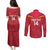 Custom Andorra Football Couples Matching Puletasi and Long Sleeve Button Shirt Come On Tricolors Poet's Narcissus