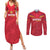 Custom Andorra Football Couples Matching Summer Maxi Dress and Long Sleeve Button Shirt Come On Tricolors Poet's Narcissus