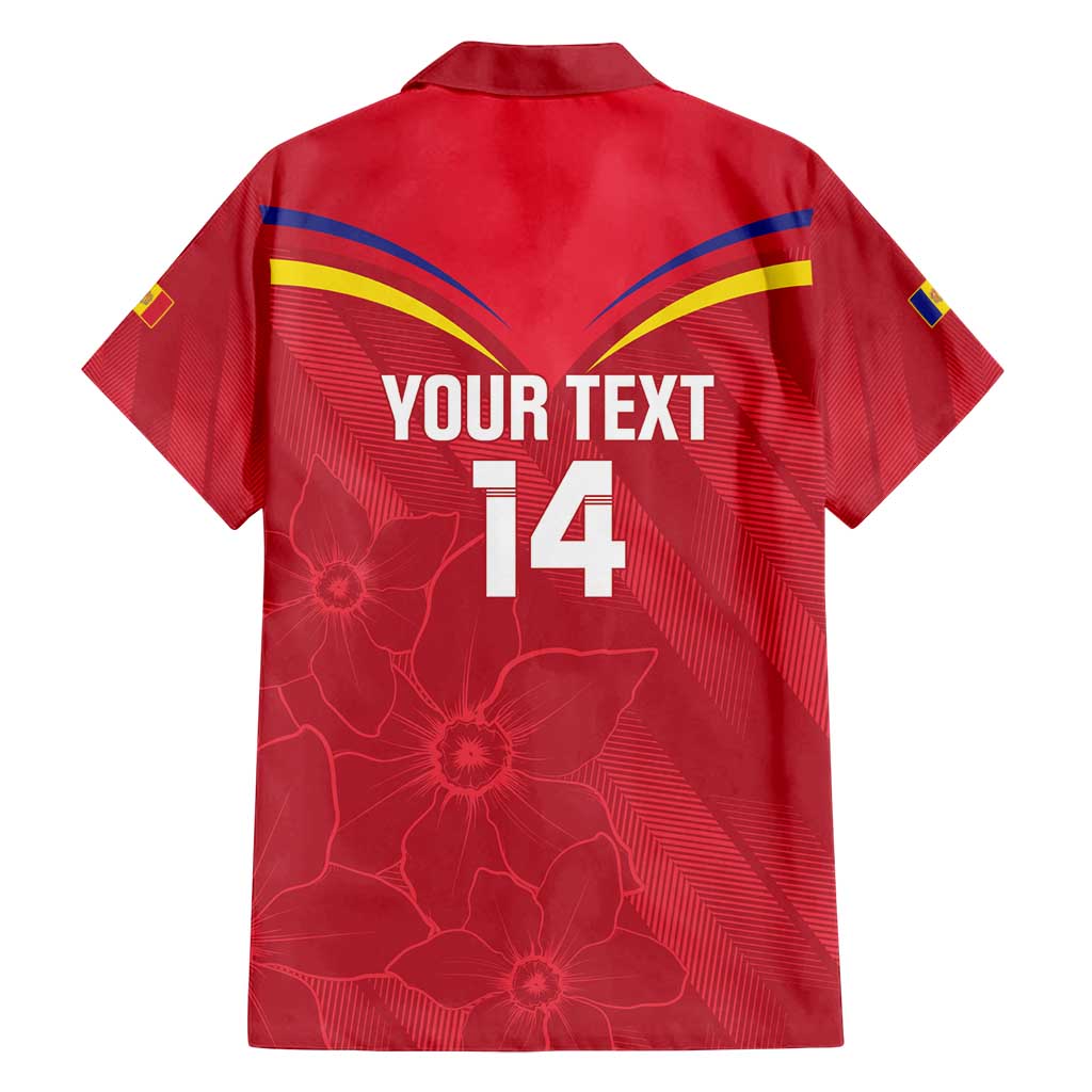 Custom Andorra Football Family Matching Long Sleeve Bodycon Dress and Hawaiian Shirt Come On Tricolors Poet's Narcissus