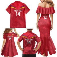 Custom Andorra Football Family Matching Mermaid Dress and Hawaiian Shirt Come On Tricolors Poet's Narcissus
