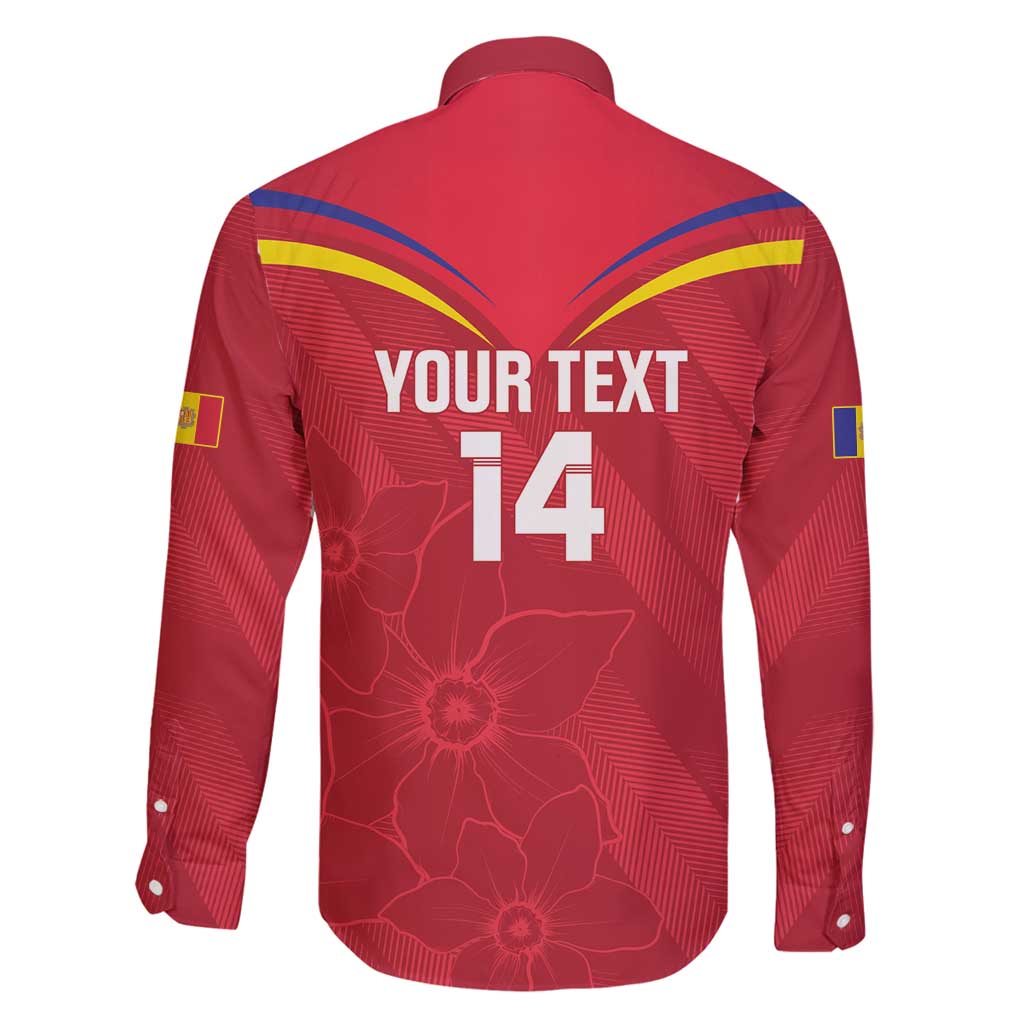 Custom Andorra Football Family Matching Puletasi and Hawaiian Shirt Come On Tricolors Poet's Narcissus