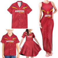Custom Andorra Football Family Matching Tank Maxi Dress and Hawaiian Shirt Come On Tricolors Poet's Narcissus
