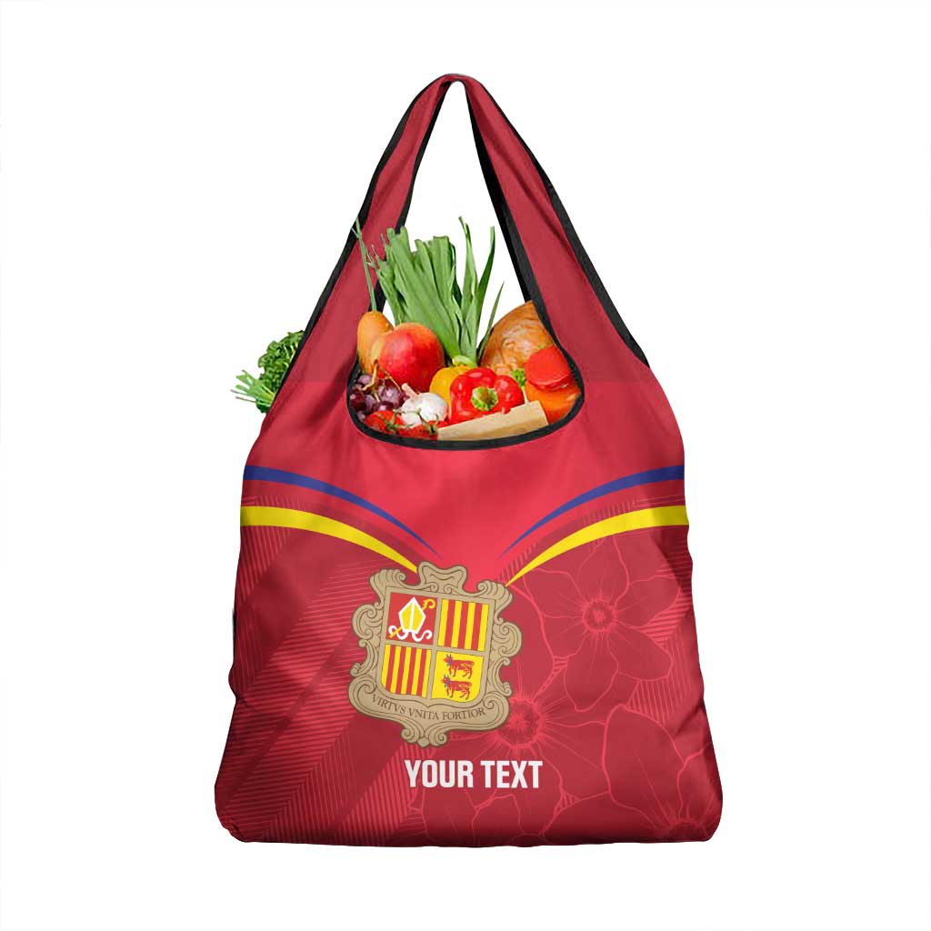 Custom Andorra Football Grocery Bag Come On Tricolors Poet's Narcissus