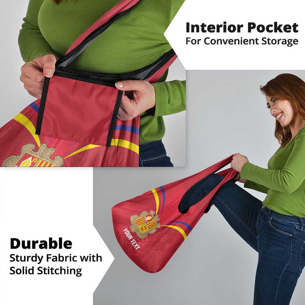 Custom Andorra Football Grocery Bag Come On Tricolors Poet's Narcissus