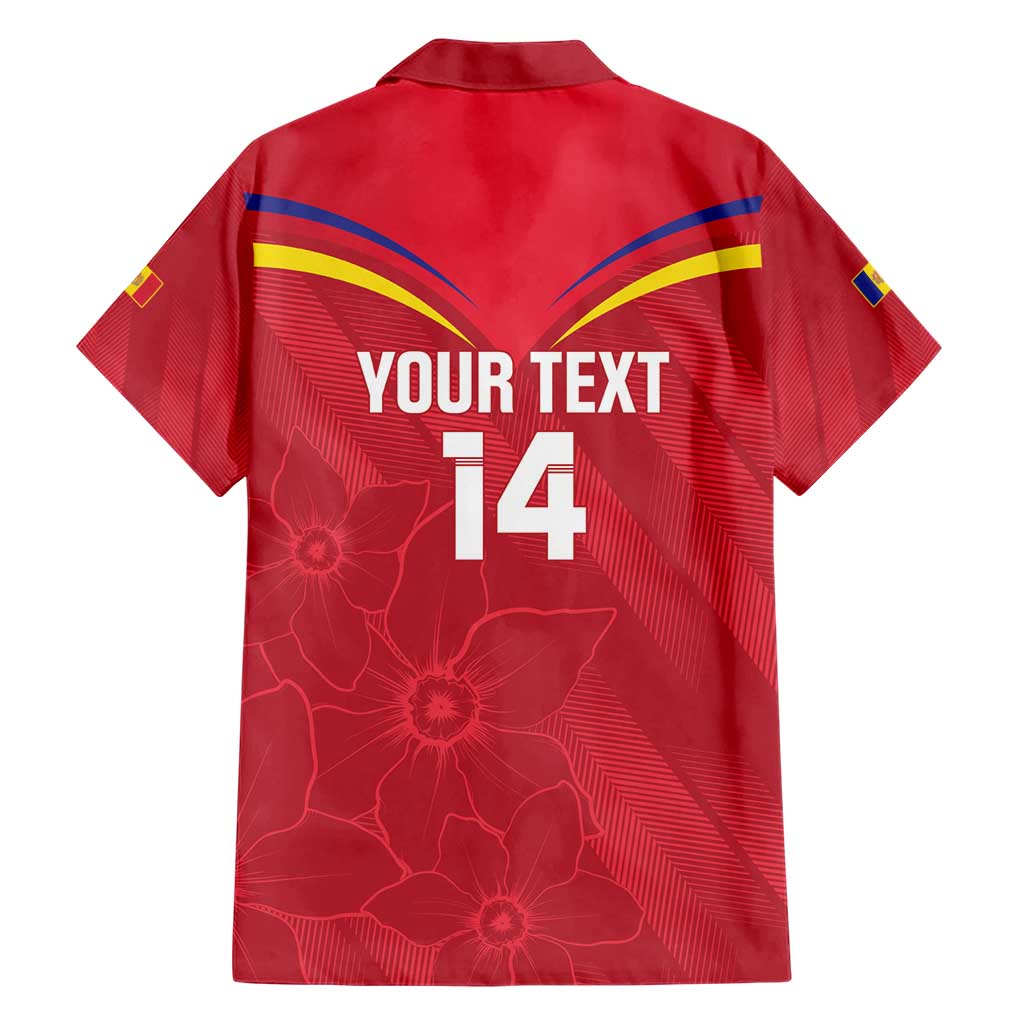 Custom Andorra Football Hawaiian Shirt Come On Tricolors Poet's Narcissus