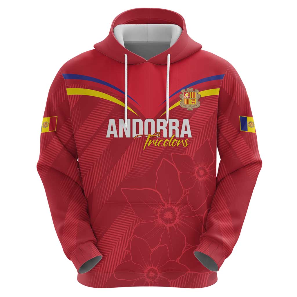 Custom Andorra Football Hoodie Come On Tricolors Poet's Narcissus