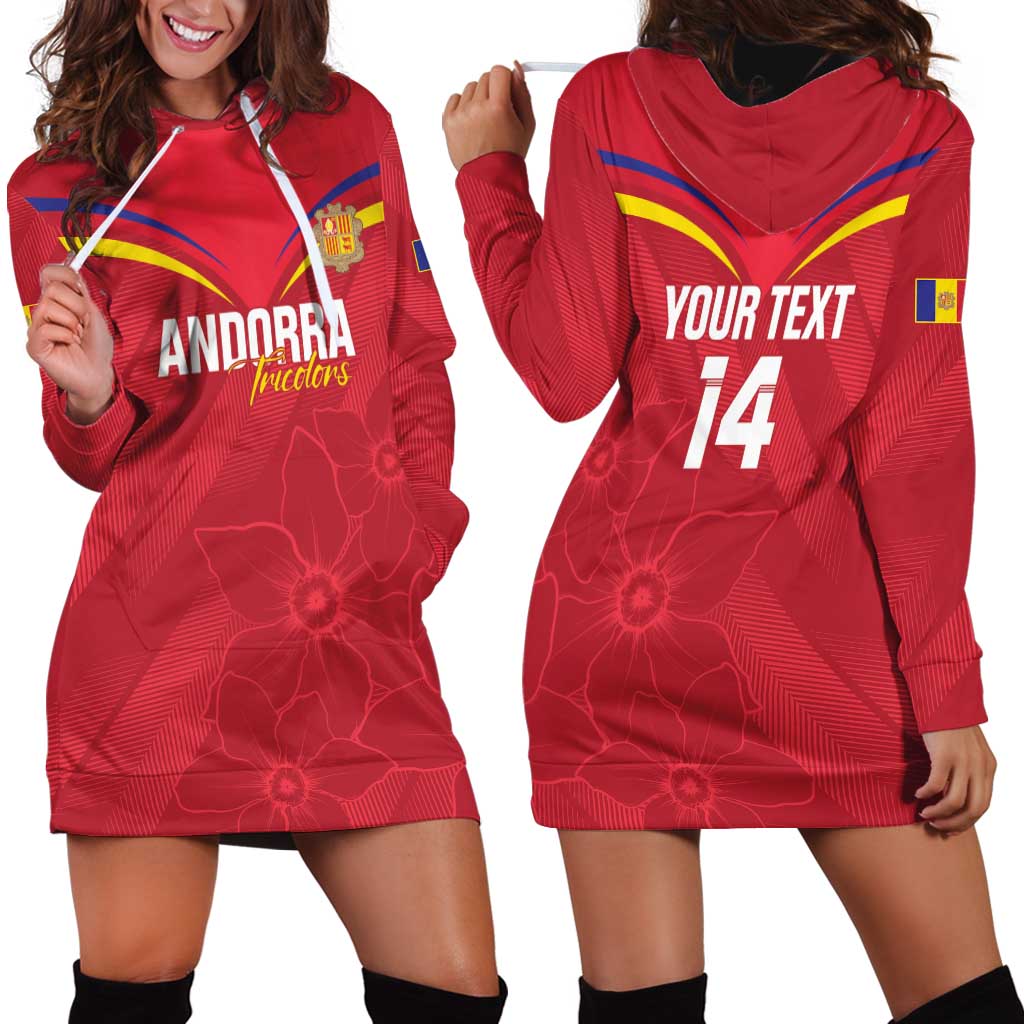 Custom Andorra Football Hoodie Dress Come On Tricolors Poet's Narcissus